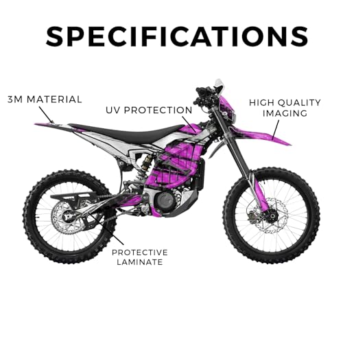 Image of Carbon Fiber Surron Ultra Bee Graphics Kit Wrap - Grunge Stripe Magenta - Sur-Ron Skin - Premium 3M Vinyl Protective Wrap Decal Cover - Easy to Apply | Crafted in The USA by MightySkins