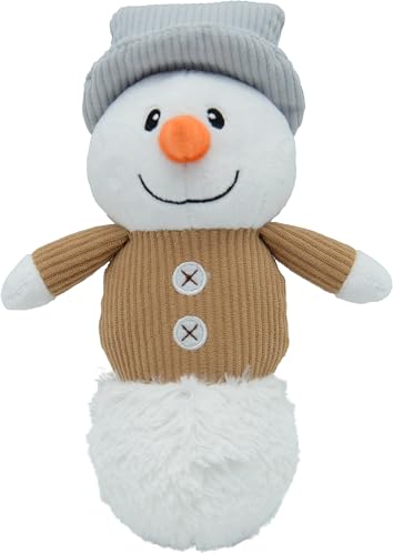 Flamingo Hundespielzeug – WEIHNACHTSSPIELZEUG – Chayao Schneemann Mehrfarbig – 24 cm – Plüschspielzeug mit Quietscher – Festliches Design