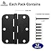 AmzGod Door Hinges Matte Black - 12 Pack Black Door Hinges 3.5 Inch Rounded Interior Door Hinge with 5/8