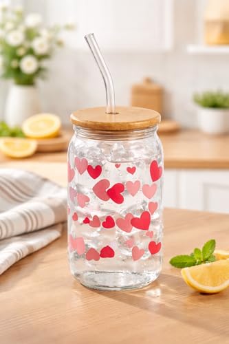 Stylish Glass Cup with Lid and Straw - 400ml Iced Coffee Tumbler with Bamboo Cover - Perfect Gift for Mother's Day, Anniversary, Valentine, or Birthday - Image 2