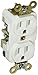 Hubbell HBL5262W Duplex Receptacle, HD Industrial Grade, 15 amp, 125V, 5-15R, White