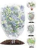 wohohoho 5 Packs Blueberry Bushes Netting Cover with Drawstring, 3.3Ft x 2.6Ft Garden Tree Netting Pest Barrier Tomato Protective Covers Prevent Fruits Plants from Squirrel Bird Insect Deer Animals