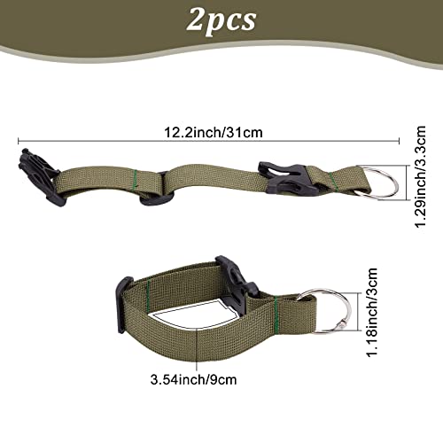 Image of GORGECRAFT 2Pcs Luggage Straps Coat Jacket Gripper Holder Suitcase Belt Clip Ring Hook Olive Drab Adjustable Belt Straps with Iron Hinged Rings and Plastic Release Buckle Polyester Travel Accessories