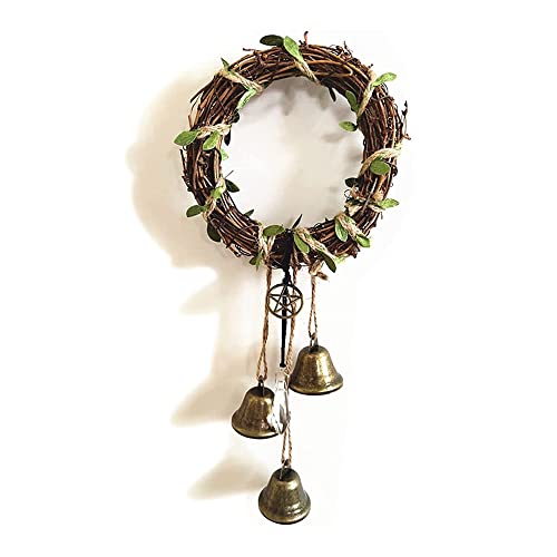 Witch Decor- Witch Bells for Door knob for Protection - Pentagram Charm Pagan Decor Witches Bells Vintage Bells Witchcraft Supplies for Clear Negative Energies Attracts Positive