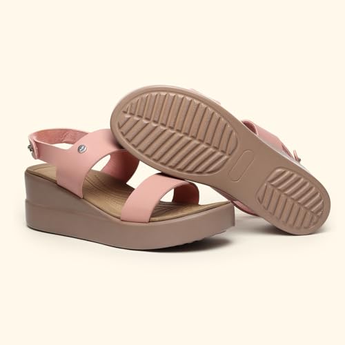 Image of YOHO Bliss Platform Heel Sandals for Women | Orthopedic Cushioned Footbed Footwear | Comfortable Open Toe Wedges | 006