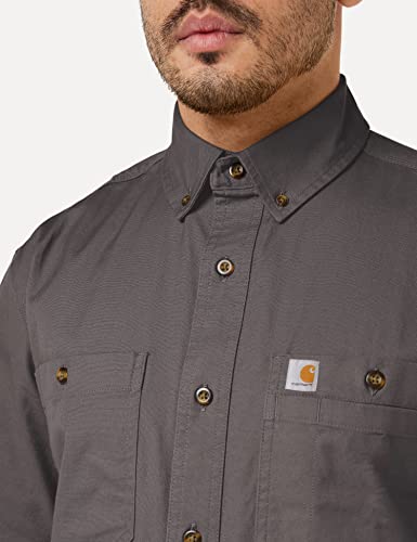 Carhartt Mens Rugged Flex Rigby Short Sleeve (Big & Tall) Work Utility Button Down Shirt, 039-Gravel, Xx-Large Big Tall Us #TOP3