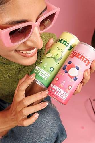 Image of Quenzy Prebiotic Soda Variety Pack - Mixed Flavours (Pack of 6 x 250ml) | 5g Prebiotic Fibre for Gut Health | Low Calorie Soda (<15 kcal) | No Added Sugar | Zero Preservatives | Healthy Sparkling Drink