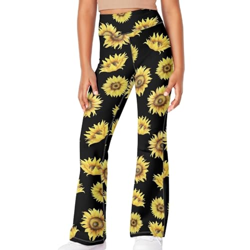 Girl's Flare Leggings High Waisted Bootcut Yoga Pants Kids Classic Stretch Pants Fashion Soft Bell Bottoms