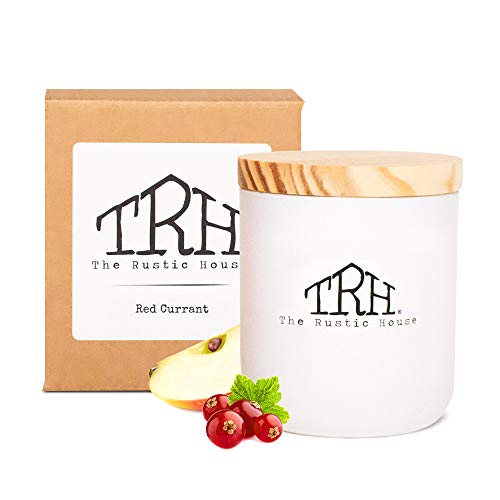 The Rustic House Candles Soy Wax Candle Home Decor | Non Toxic Candles Long Burning Candles | Hand Poured Soy Candle Aesthetic Candles In Glass Container With Wood Lid,Red Currant #TOP23