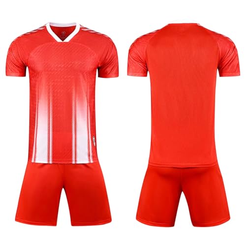 Camisetas de fútbol personalizadas para jóvenes, hombres, mujeres, adultos, niños, uniforme de equipo de fútbol personalizado con el nombre del número y logotipo del equipo, 4-rojo, S