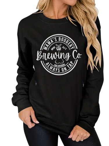 Image of AEARGIV Women Causal Maternity Nursing Sweatshirt Comfort Friendly Zip Breastfeeding Pullover Tops Mama's Boobery Sweater