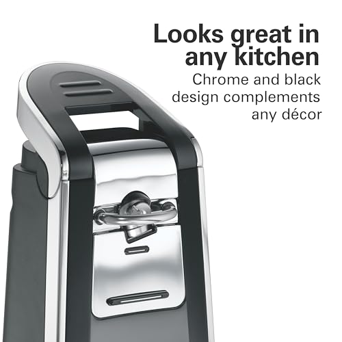 Hamilton Beach Smooth Touch Electric Automatic Can Opener with Easy Push Down Lever, Eliminates Sharp Edges, Opens All Standard-Size and Pop-Top Cans, Extra Tall, Black and Chrome (76606AG) by Hamilton Beach - Image 6
