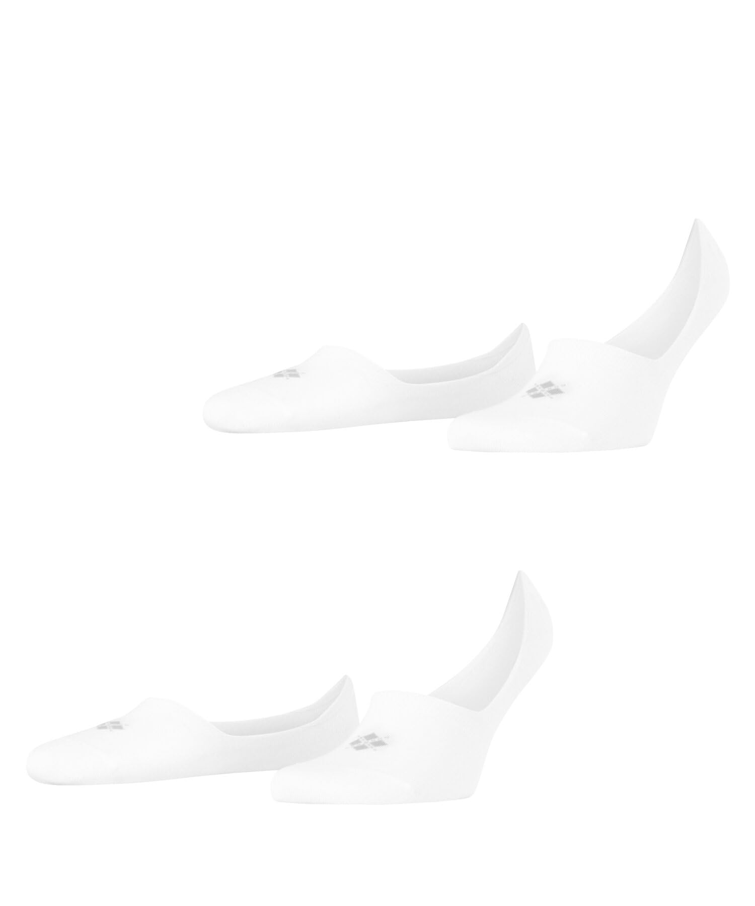 Burlington Men's White 2000 Everyday Multipack M In Cotton No-Show Plain 2 Pairs Liner Socks, 8.5-9.5