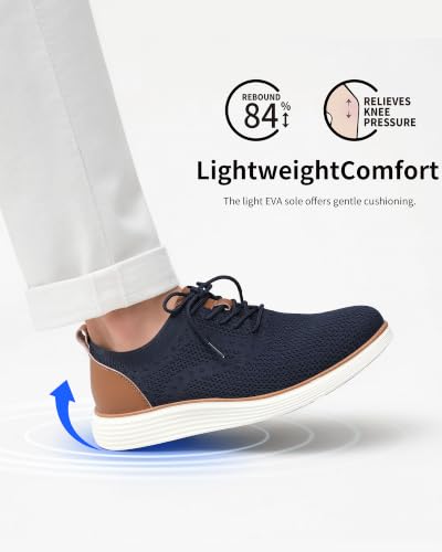 Image of VILOCY Men's Casual Dress Sneakers Lace-Up Oxfords Business Mesh Breathable Walking Shoes Tennis Comfortable