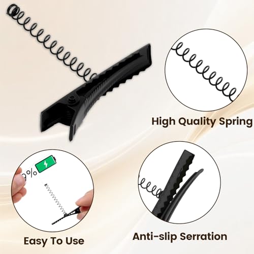 PAGOW 10 Pzas Clips para Cabello Metal Negro miniatura 4