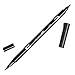 Produktbild Tombow ABT-N25 Fasermaler Dual Brush Pen mit zwei Spitzen, lamp black