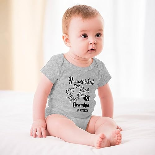 Hand Picked For Earth By My Great Grandpa In Heaven Baby Clothes Short Sleeve Infant Romper Newborn Outfits3