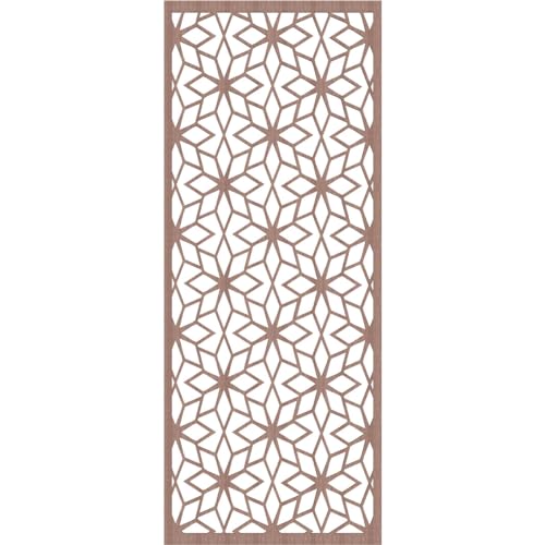 Image of 27 3 /8 inchW x 69 3 /8 inchH x 3 /8 inchT Lake Decorative Fretwork Wood Wall Panels, Walnut
