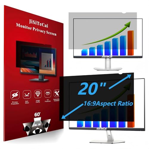 JiSiTeCai - 20 Inch Computer Privacy Screen Filter (16:09) - Premium Anti-Glare Computer Screen Cover - Anti Scratch - UV & Blue Light Screen Protector
