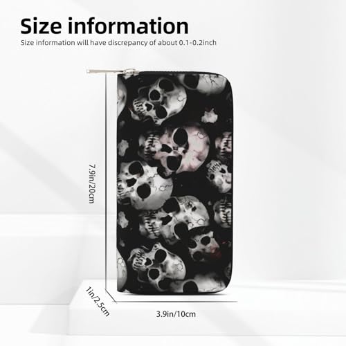 Black With Flower Printed Zip Around Long Wallet For Women Men Pu Leather Clutch Purse,Card Holder, Coin Pocket Stylish Travel Leather Billfold For Daily Use & Gifting4