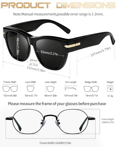 Image of KANASTAL Over Glasses Sunglasses Square Fit Over Polarized Sunglasses UV400