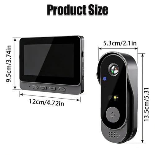 Image of X8 Waterproof Video Doorbell, X8 Smart Video Doorbell, Videos Wireless Door Bell Camera with Monitor, Door Bell Camera Wireless Night Vision with 4.3 inch HD Monitor, Two-Way Audio (wiht Screen)