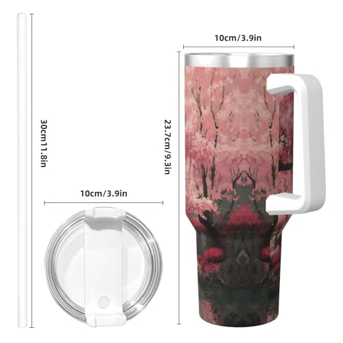 Vaso térmico con diseño romántico cereza 40oz miniatura 5