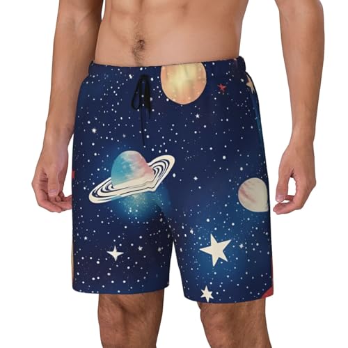 Starry Sky Universe Space Print Men Hawaiian Shorts Quick Dry Swim Trunks Surfing Beach Vacations Summer Activity2