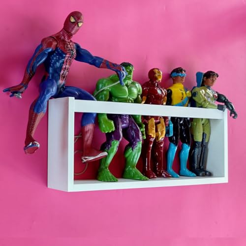 Prateleira Branca Bonecos Super-Heróis Organizador Action Figures Estante Brinquedos Colecionáveis
