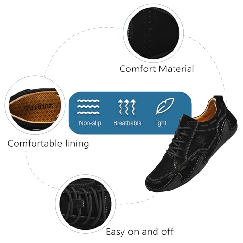 Men's Casual Casual Shoes Lightweight Soft and Comfortable Non-Slip Loafers Lace-Up Retro Fashion Formal Shoes2
