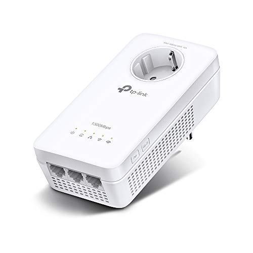 TP-Link TL-WPA8631P Powerline Extender Solo AV1300 + Wi-Fi AC1200 con presa passante Schuko, 3 porta Gigabit, Plug and Play AV1300 Wi-Fi AC1200 Extend