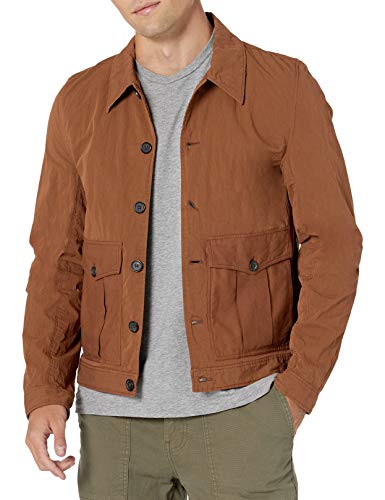 Billy Reid Men's Lightweight Combo Cord Shirt Jacket, Rust, L