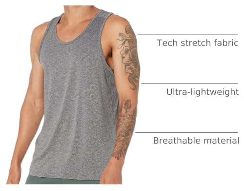 Image of Amazon Essentials Men's Quick Dry Moisture-Wicking Tech Stretch Active Sleeveless Tank Top Workout Shirt