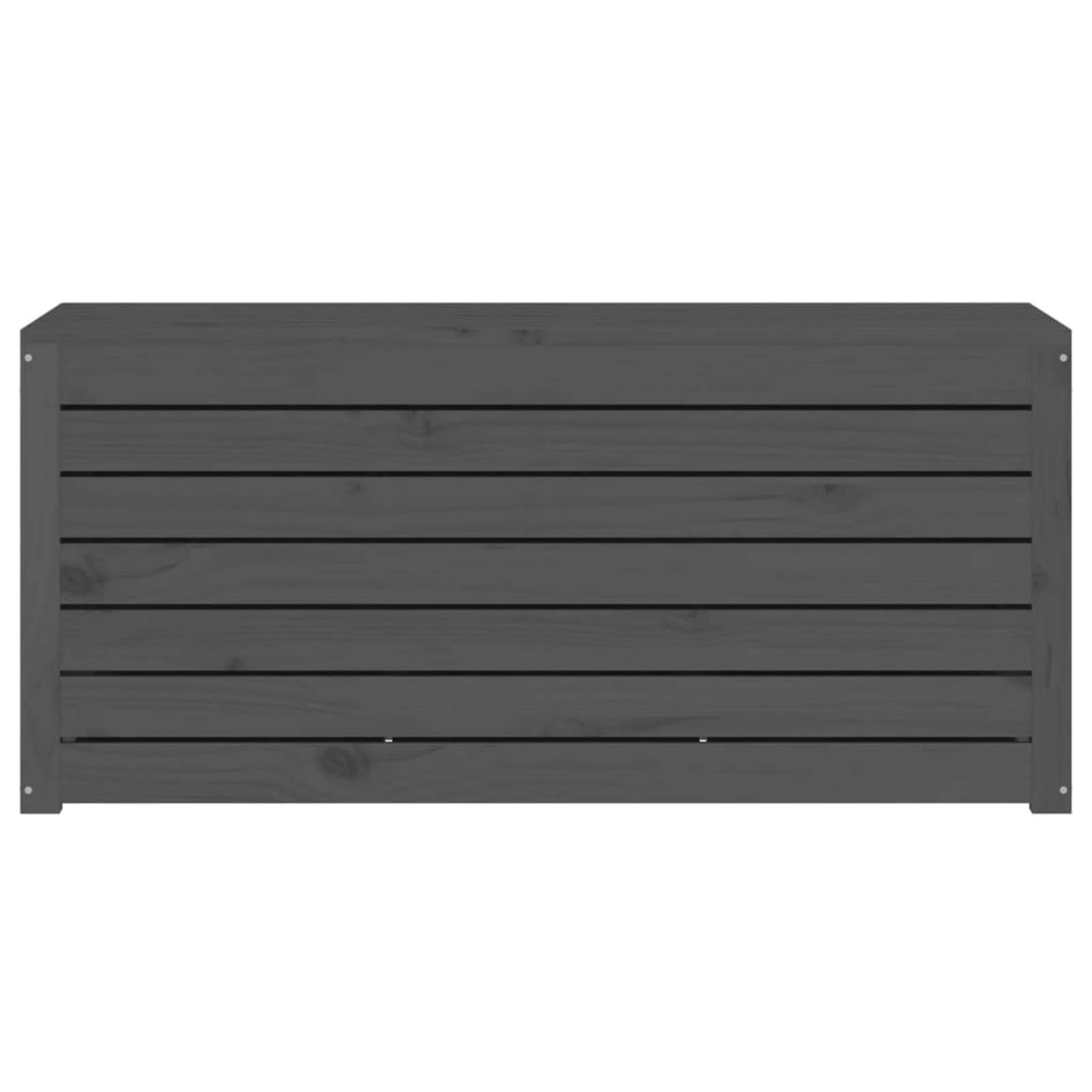 Homgoday Caja de jardín gris 101 x 50,5 x 46,5 cm madera maciza de pino, muebles, baúles y baúles para exteriores, porta herramientas de jardín, puf de exterior, baúl de exterior