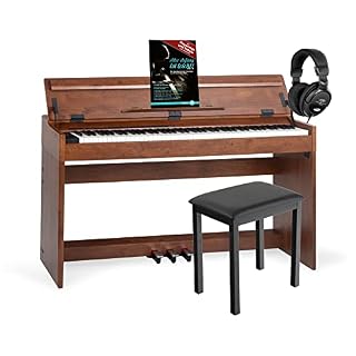 McGrey DP-18 WN Piano numérique – 88 touches dynamique de frappe – Clavier électronique avec USB, 128 sons, 600 styles rythm d’accompagnement – Set avec banc et casque – Noyer mat - Les Beatles, Paul McCartney, John Lennon, RIngo Starr, George Harrison
