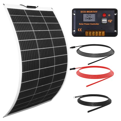 ECO-WORTHY 130W12V Flexibles Solarpanel Kit netzunabhängig Off...