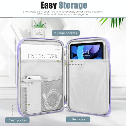 Image of TiMOVO 9-11 inch Tablet Sleeve Bag with Pocket, Purple | Fits iPad 11 inch A16 2025, iPad 10.9 inch /10.2 inch, Air 11 inch 5th /4th Gen, Galaxy Tab A9+ /A11 Plus 11 inch