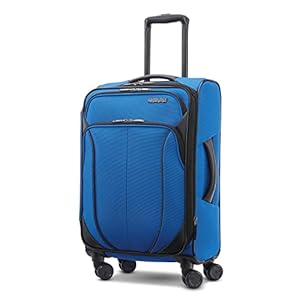 American Tourister 4 KIX 2.0 Expandable Softside Luggage with Spinner Wheels, 20 SPINNER, CLASSIC BLUE