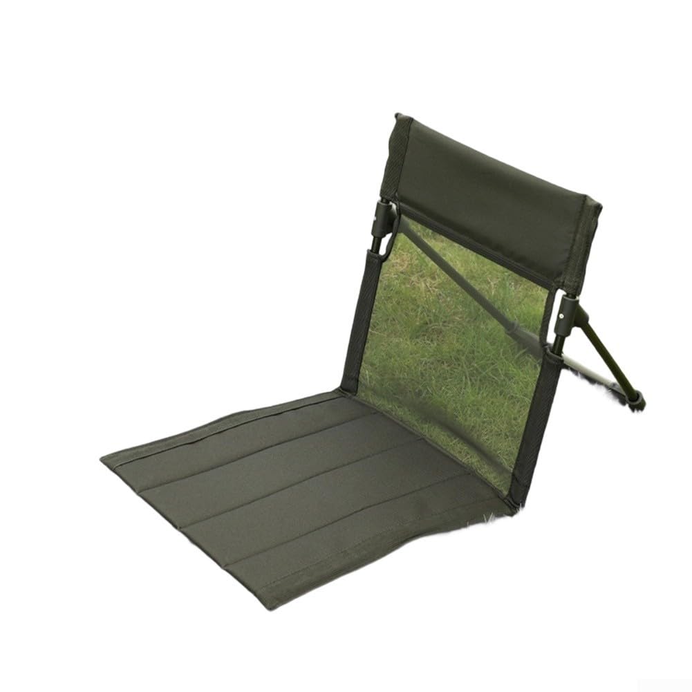Coussin de chaise de camping portable noir avec dossier respirant et fonction repose-genoux
