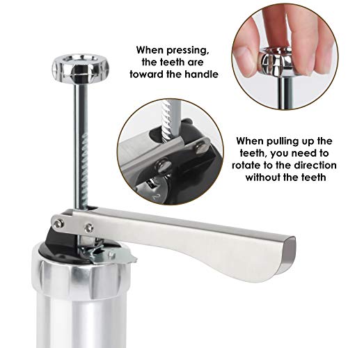 Cookie Press Gun Kit for DIY Biscuit Maker and Decoration with 20 Stainless Steel Cookie Discs and 4 Nozzles - Thumbnail 4