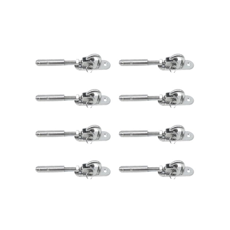 8 pièce Tendeur Cable Inox pour Cable Acier 3mm-5mm, Terminal pour Rampe De Câble D'escalier, angle réglable à 180°(4mm)