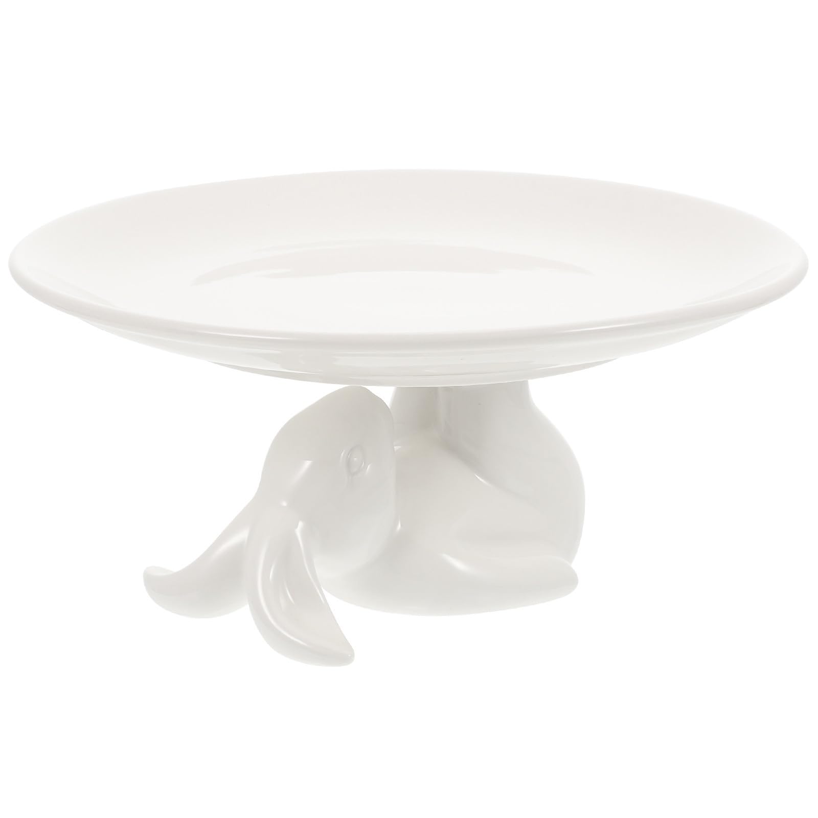 Présentoir à gâteaux lapin en céramique blanche haut de gamme pour buffet raffiné