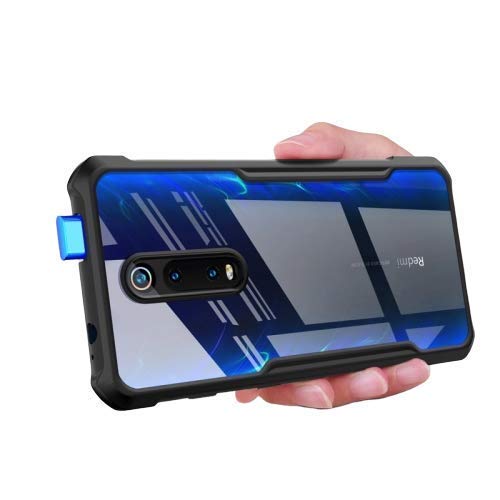 MOBILOVE Back Cover for Mi Redmi K20 | K20 Pro | Four Corner Hybrid Soft PC Anti Clear Gel TPU Bumper Case [Shock Proof] [Anti-Slip] [Scratch Resistant] (Black-Transparent)