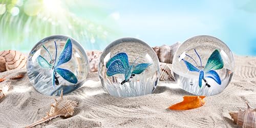 Eustuma ZJ-HAI KUI Hand Blown Glass Butterfly Paperweight thumb #4