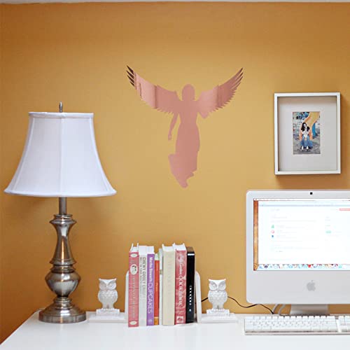Image of Angel With Wings (Rose Gold) (Set Of 2) Premium Waterproof Vinyl Decal Stickers For Laptop Phone Accessory Helmet Car Window Bumper Mug Tuber Cup Door Wall Decoration