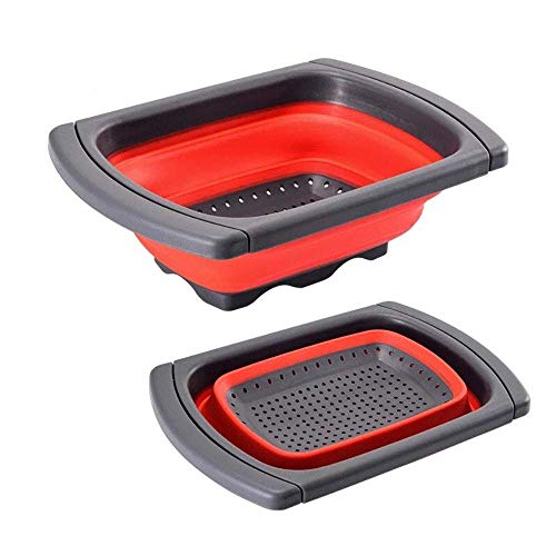 Jaer Colander collapsible, Colander Strainer Over The Sink Vegtable/Fruit Colanders Strainers With Extendable