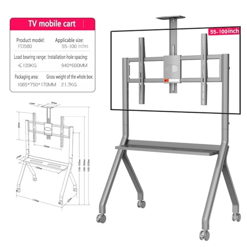 Soporte móvil ergonómico para TV Smart Board 42-75/55-100 pulg miniatura 2
