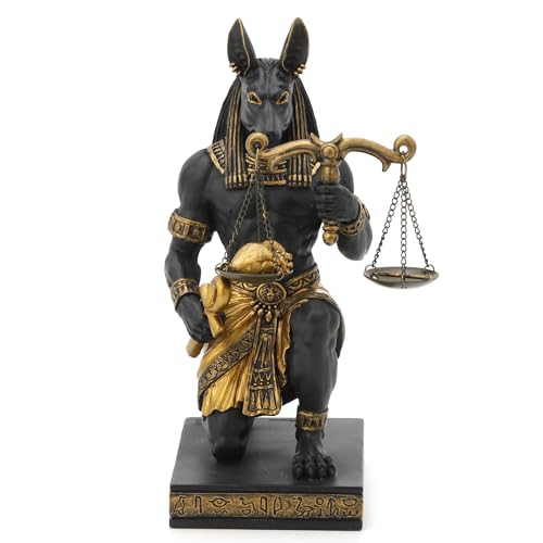 Estatua Resina Dios Anubis Egipcio 7.25 Inch Negro Dorado