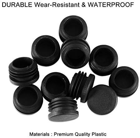 MELIFE 1 1/4 Inch Round Plastic Plug, Non-slip Chair Caps Tubing End Cap, Durable Chairs Glide.(1.25", 12 Pack)