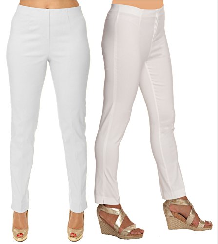 LIOR PARIS Sasha Essential Slim Fit Ankle Pant (4, White)